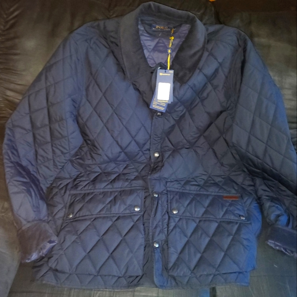 Mens XLT Navy Blue Polo Quilted Jacket
